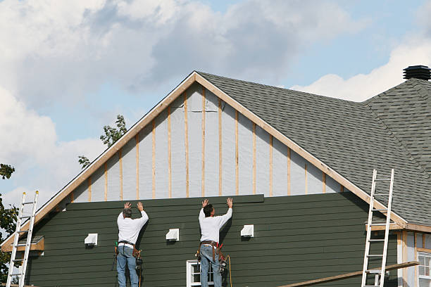 Professional Emergency Siding Repair technician working in Lawrence Township, NJ